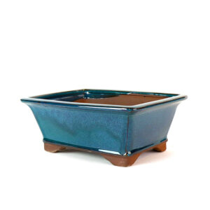 8" Tall Footed Rectangle Pot Teal, Teal Ceramic Bonsai Pot, Custom Bonsai Planter, Yixing Ceramic Pot, Elegant Footed Bonsai Container, Durable Teal Pot, Modern Bonsai Planter, Ceramic Pot with Drainage Hole, High-Quality Bonsai Pot, Stylish Teal Bonsai Pot, Handcrafted Ceramic Pot, Footed Rectangle Bonsai Pot