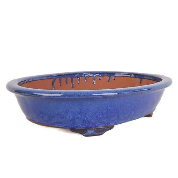 Elevate your garden with our 15" Handmade Oval Pot in Blue. Perfect for showcasing plants beautifully, crafted for durability and aesthetic appeal.