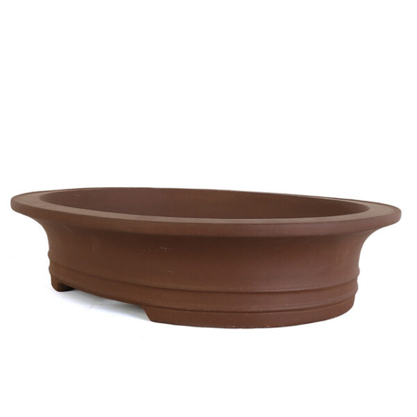 Discover elegance with our 18" Handmade Unglazed Flared Oval Pot. Ideal for large bonsai or decorative plants, crafted for durability and natural beauty.